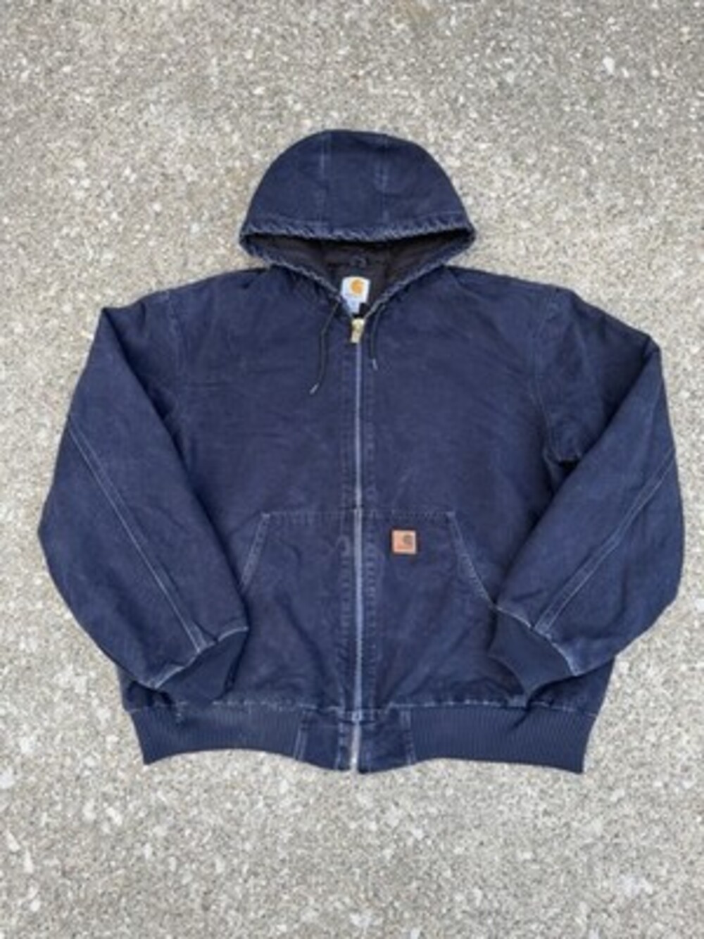 Vintage Navy Blur Carhartt J130 MDT Hooded Jacket Size XL Quilted